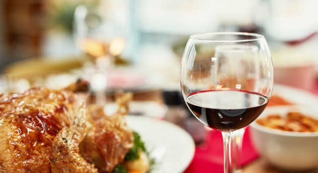 Red wine with turkey