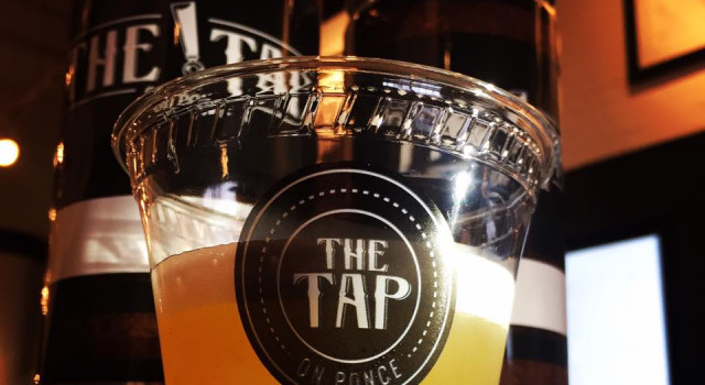 Draft beer on display 